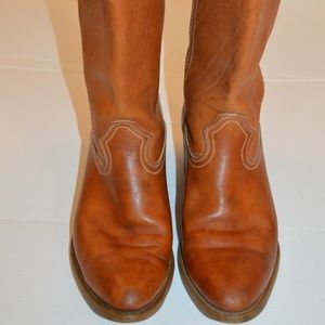 Western Men's Brown Leather Cowboy Boots Size 12D